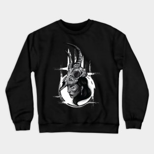 B&w Skull horn + Female Crewneck Sweatshirt